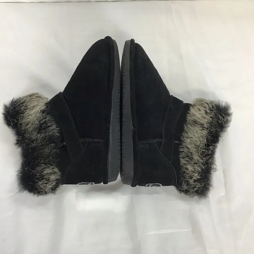 Bearpaw Tigris Black Suede Faux Fur Winter Boots Women’s Size 8